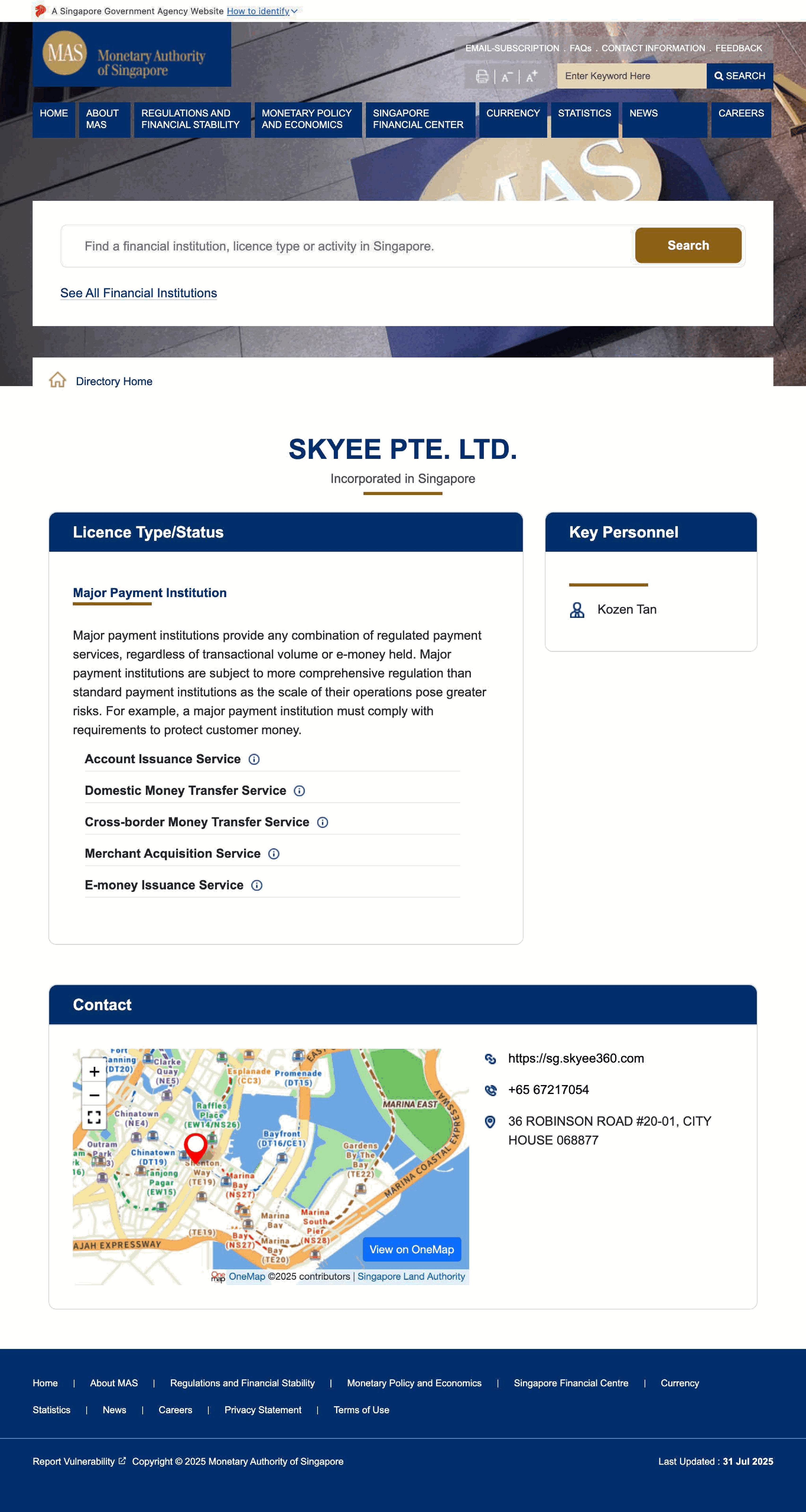 Skyee 新加坡 MPI 牌照